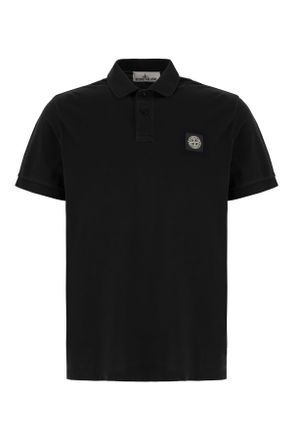 Stone Island Black Piquet Polo Shirt