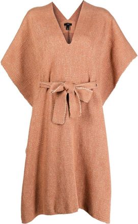 VOZ Solid tied-waist kaftan - women - Cotton/Lurex - One Size - Brown