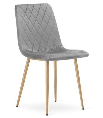 OEM Silla Turin - Terciopelo Gris Claro / Patas Color Madera X 1