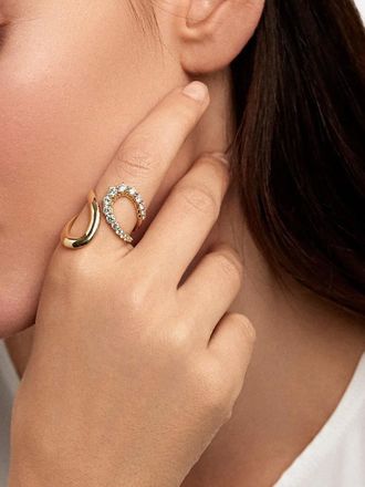 Melissa Kaye 18kt witgouden Aria Diamond Jane ring - Zilver