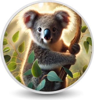 OEM Perca Frondosa: Koala En La Moneda De Color Brillante De Eucalipto