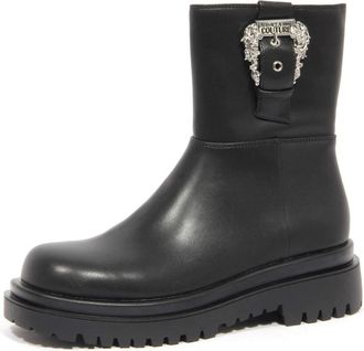 Versace Vegan Laarzen met Rits aan de Zijkant - Dames - Enkellaarsjes - Zwart - 40 EU - Schoenen