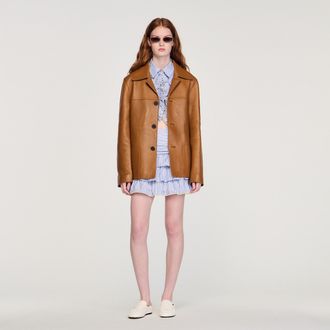 Sandro Buttoned lambskin jacket