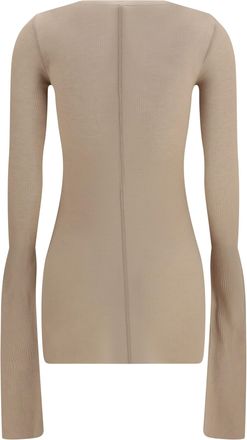 Rick Owens Womens Long-Sleeve Top Flesh Viscose; Silk