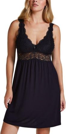 Hunkem&ouml;ller Nora Lace Slip Dress in Black at Nordstrom, Size Xx-Large