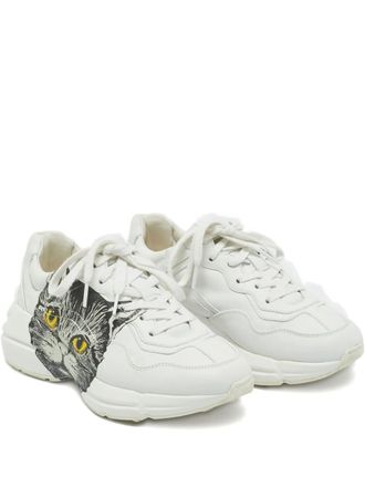 Gucci Rhyton leather sneakers - women - Calf Leather/Calf Leather/Rubber - 36.5 - White