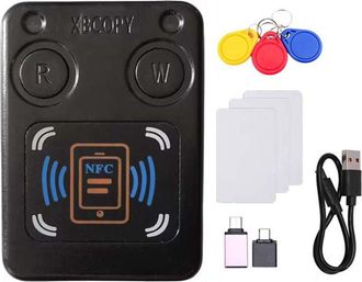 OEM Lector De Tarjetas Inteligentes Nfc Rfid + 3 Llaveros Uid/tarjetas Cuid Ic 13,56m Id 125k 250k 375k Duplicador De Tokens Rfid