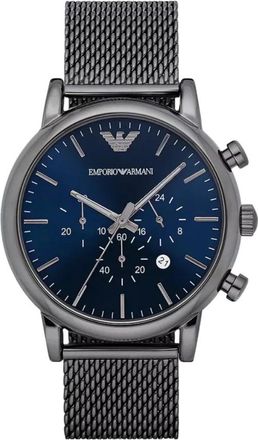 Emporio Armani Accessoires, Heren, Grijs, ONE Size, Luigi Chronograph Horloge