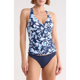 Jantzen Louise Wrap Tankini Bikini Top in Pantheon Blue at Nordstrom Rack, Size 14