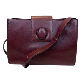 Cartier Pre-owned Shoulder Bags, female, Red, Size: ONE SIZE Pre-owned Must Line Leather Shoulder Bag