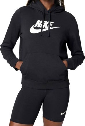 Nike Womens Sportswear Club Fleece Logo Pullover Hoodie In Black