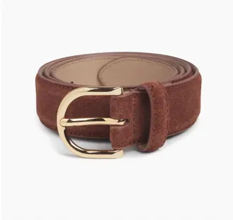 Favorite Daughter Suede Juni Belt In Tan/gold
