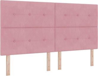 vidaXL Headboard Wall-mounted with Headboard Manual Pink 180 cm Velvet vidaXL