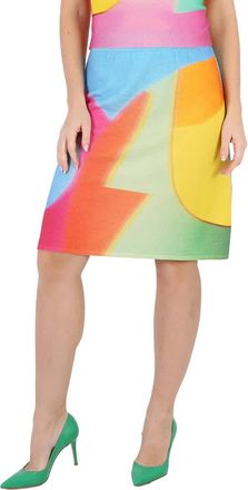 Moschino Multi Projection Print Merino Wool Skirt