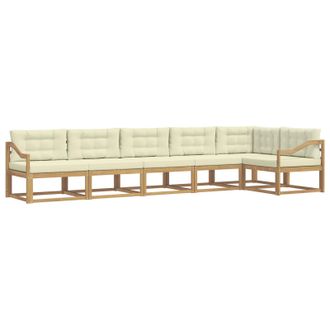 vidaXL Conjunto De Sof&aacute;s De Exterior 4 Pcs Blanco Y Crema Poli&eacute;ster Vidaxl