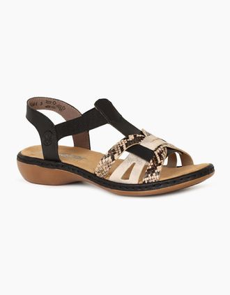 Rieker Womens Globe Womens Sandals - Black - Size: 7.5