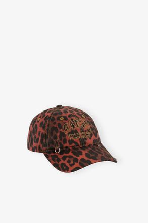 Ganni Red Leopard Cap