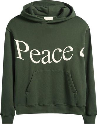 Museum of Peace and Quiet Jumbo Wordmark Graphic Hoodie in Forest at Nordstrom, Size Xx-Large
