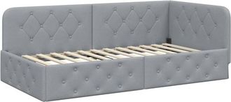 vidaXL Estructura De Cama En Esquina Gris Claro 100 X 200 Cm Tela Vidaxl