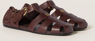 Miu Miu Ruches nappa leather fishermans sandals