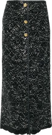 Giambattista Valli sequin-embellished skirt - women - Silk/Acrylic/Polyamide/Cotton/Polyester - 42 - Black