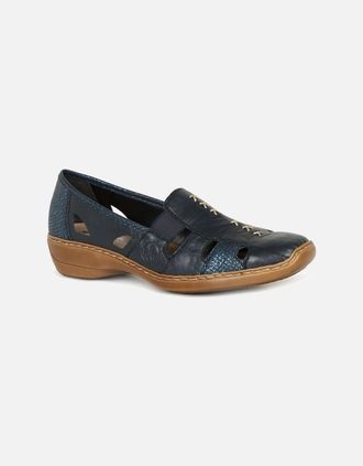 Rieker Womens Denise Slip On Vamp Shoes - Navy - Size: 3.5