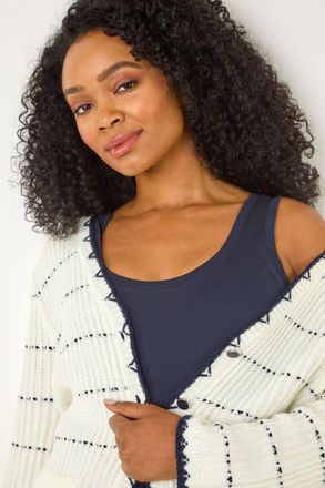 Roman Contrast Stitch Cardigan