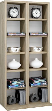 ebuy24 Ebuy24 - Soporte De Dvd De Cd De Madera Vcm Estante De Cd Con Espacio Para 204 Cd O 72 Dvd O 40-videos Dimensiones: Al. 92 X An. 42 X T. 20 Cm Estante