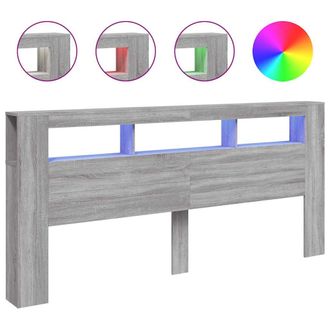 vidaXL Cabecero Led Madera Ingenier&iacute;a Gris Sonoma 220x18,5x103,5 Cm Vidaxl