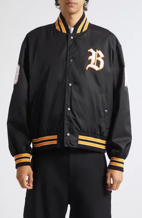 Balenciaga Varsity Bomber Jacket in 1000 Black at Nordstrom, Size 50