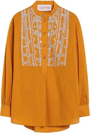 Valentino Overhemden, Dames, Geel, S, Katoen, Katoenen Casual Overhemden