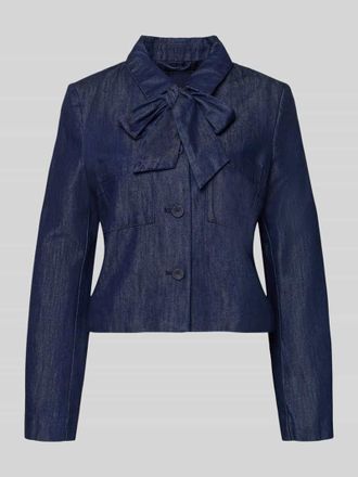 Christian Berg Regular Fit Blazer in Denim-Optik mit Lyocell-Anteil in Marine, Gr&ouml;&szlig;e 34