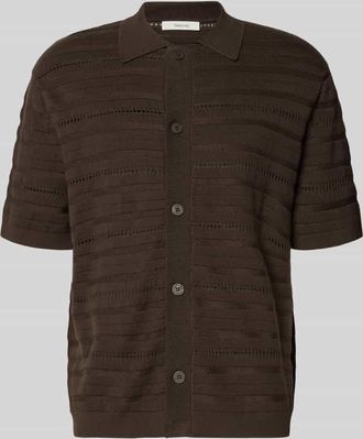 Selected Regular Fit Strickjacke aus reiner Baumwolle Modell PALLE in Schoko, Gr&ouml;&szlig;e XXL