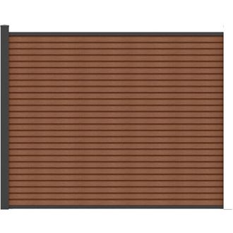 Vente-Unique Vente-unique - Recinzione appoggio effetto Legno H148 cm Set di 9 lamine composito coestruso + 1 montante Antracite - palizo