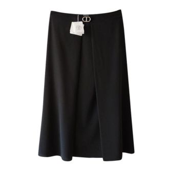 Herm&egrave;s Black Silk Chaine DAncre Jupe Midi Skirt