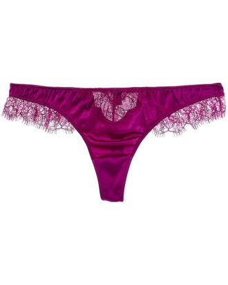 Kiki De Montparnasse Kiki de Montparnasse Lace Inset Silk-Blend Thong