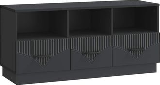 vidaXL Mueble De Tv Negro 102 X 34,5 X 47 Cm Madera De Ingenier&iacute;a Vidaxl