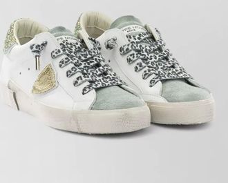 Philippe Model sneakers slip on contrast panel glitter heel