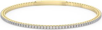 Pompeii3 1Ct Diamond Flexible Oval Bangle Womens Bracelet 14k Yellow Gold Lab Grown Size: 6.75
