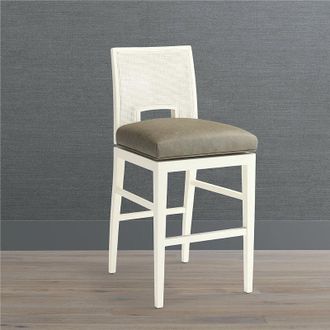 Frontgate Sienna Swivel Bar & Counter Stool - 30 Bar Height, Desert Gray, Desert Gray/Ivory Linen Parks Performance Bar Stool - Frontgate