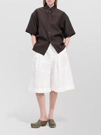 Bottega Veneta cotton toile culotte high waist wide leg