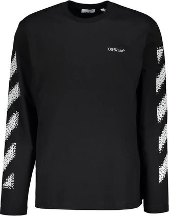 Off-white Long Sleeve T-Shirt - Heren - Longsleeves - Zwart - L - Katoen - Tops