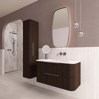 Bernacchini SP30 spiegel - 40x80 cm - indirecte LED rondom - spiegelverwarming - Metal black geborsteld (antraciet)