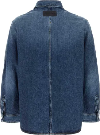 Givenchy Mens Denim Overshirt Navy Cotton Jacket