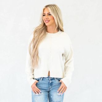 HYFVE Ribbed Knit Pullover Top In Cream