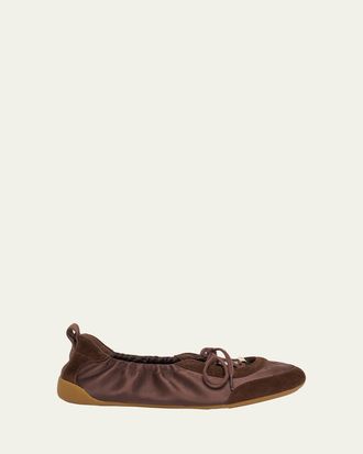 Chlo&eacute; Kick Lace-Up Ballerina Flats