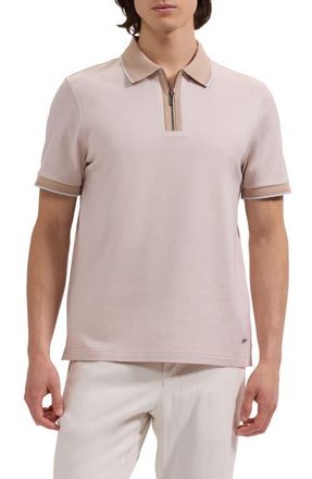 Bugatchi Quarter Zip Polo in Sand at Nordstrom, Size Xxx-Large