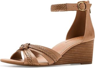 Lucky Brand Jaelah Braided Wedge Sandal Womens Sandals Cortado : 8.5 M, Leather