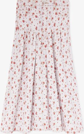 Ganni Peachskin Skirt in Printed Denim - Size 14 Organic Cotton