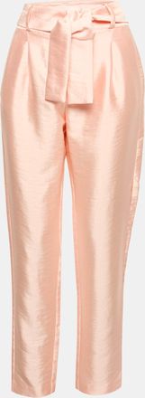 Zimmermann Pink Satin Waist Tie-Up Trousers